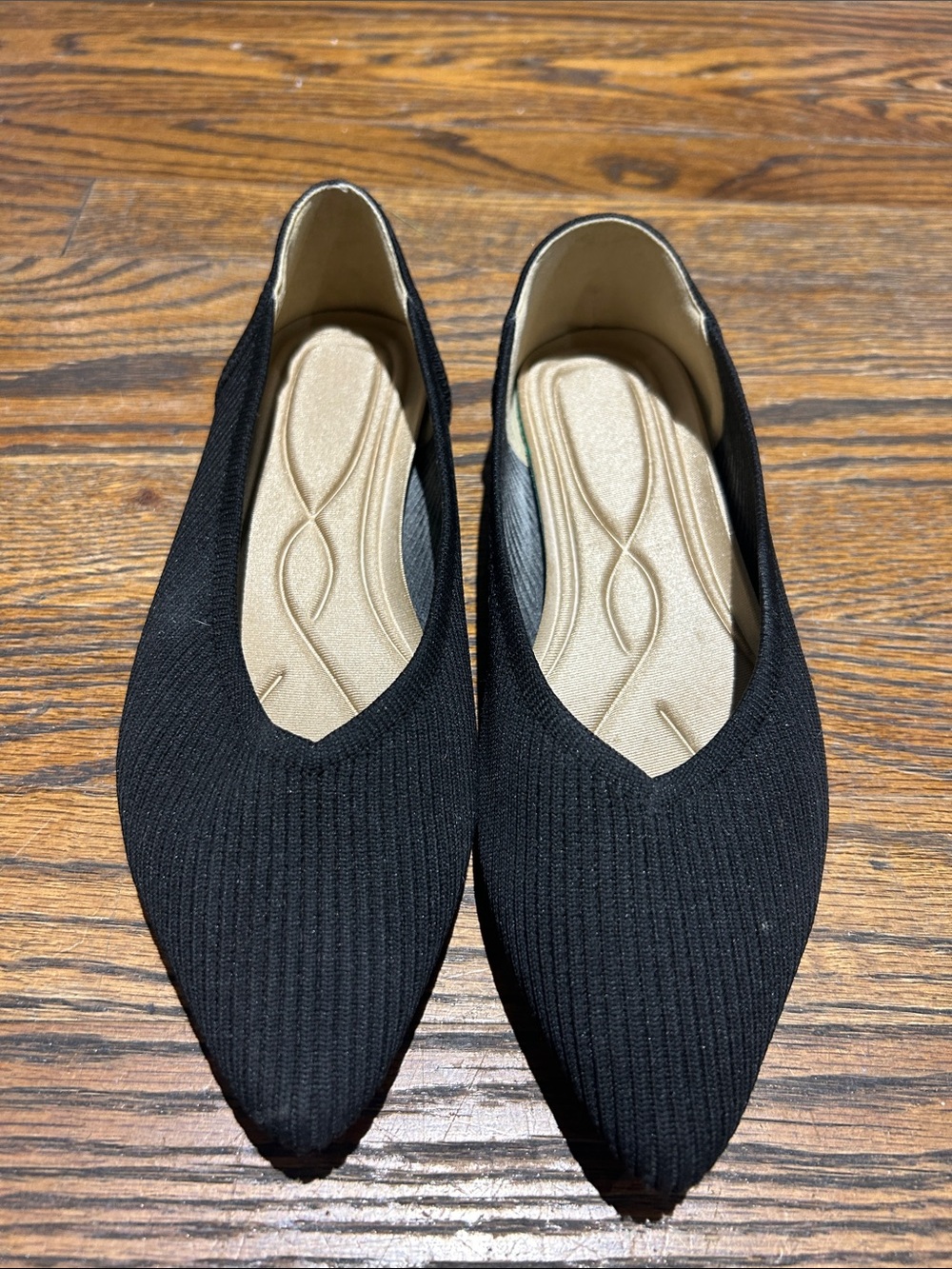 Like 6.5 Black Women's Pointed Toe Knit Flats - Picture 2 of 4